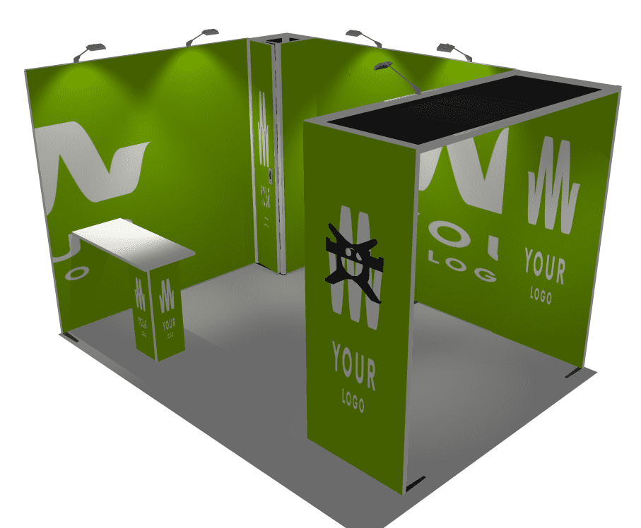 Stand Modulaire 12m² avec arche et armoire