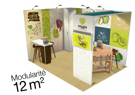 Stand Modulaire 12m² avec arche et armoire